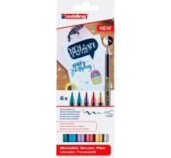 Best edding 1340 Pinselstift "Metallic", 6er-Set