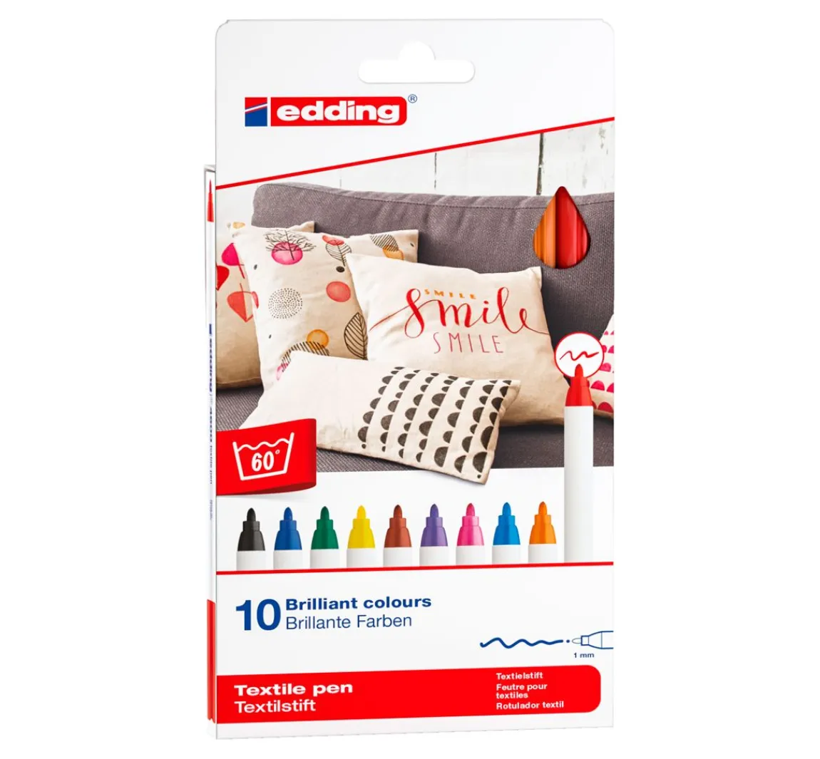 Discount edding 4600 "Textil Pen", 10 Stück