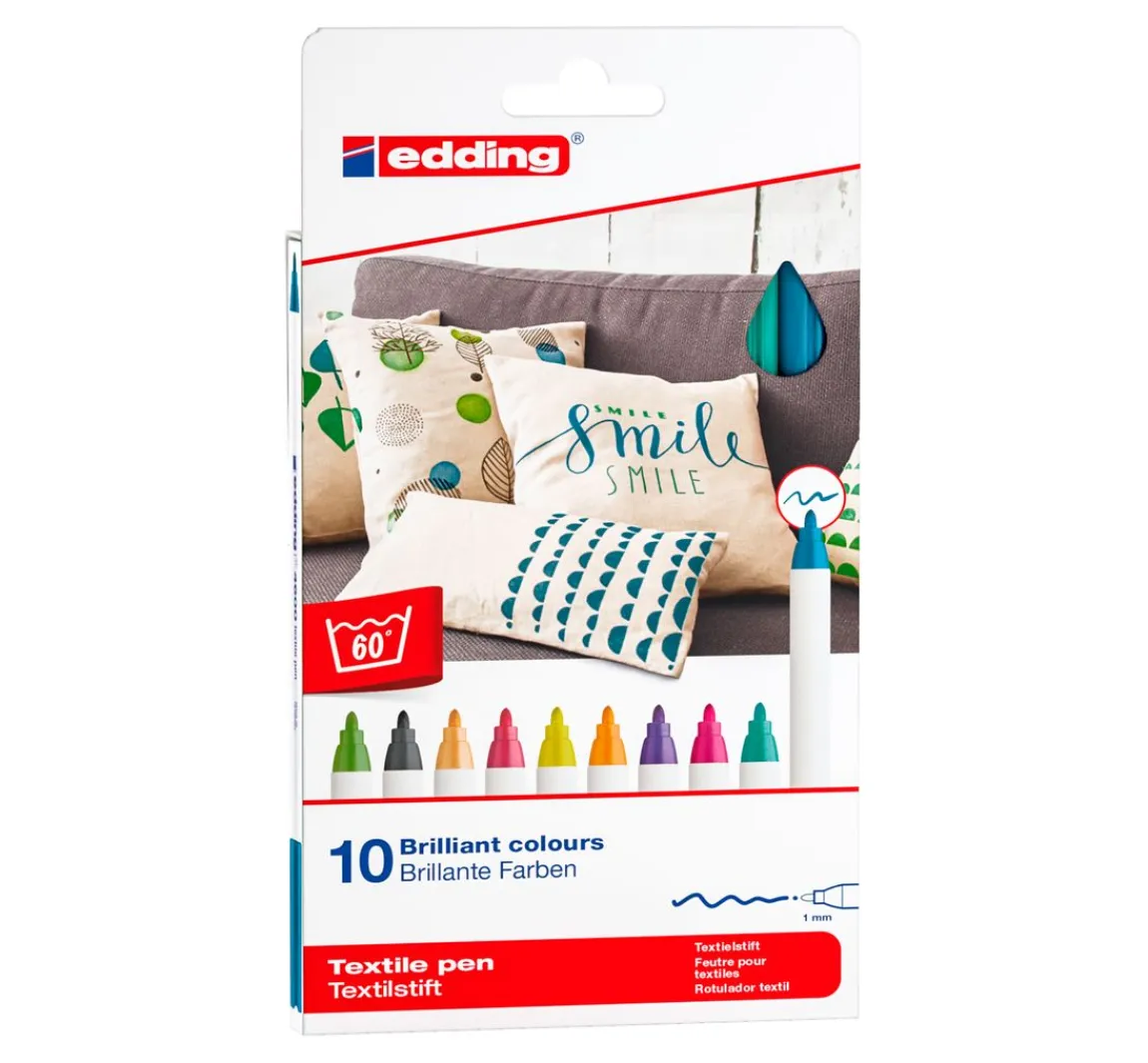 Discount edding 4600 "Textil Pen", 10 Stück