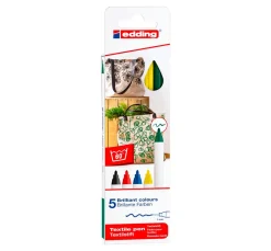 Discount edding 4600 "Textil Pen", 5 Stück