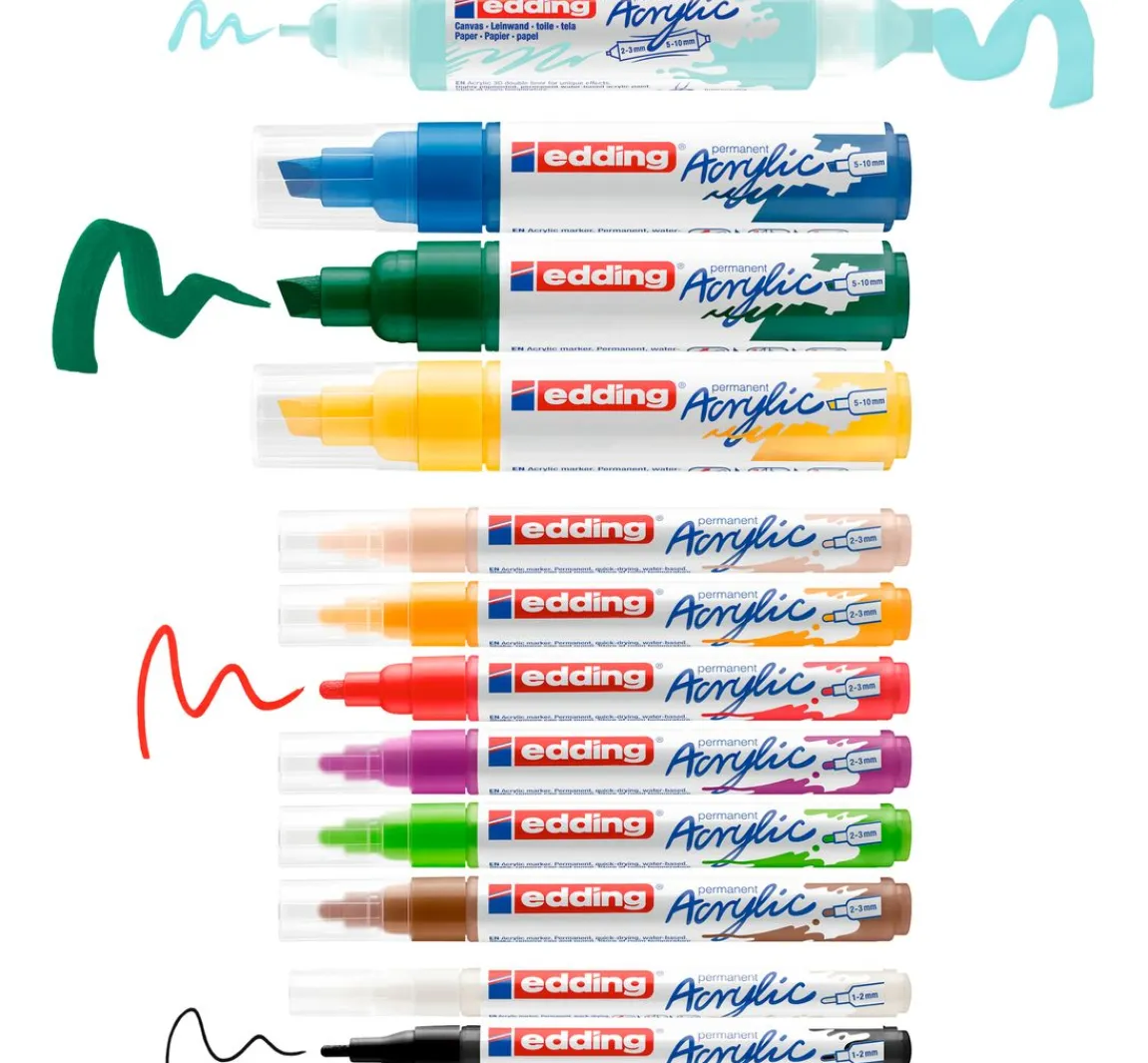 Clearance edding Acrylic "Acrylmarker - Basic", 12er-Set