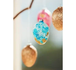 Clearance creativ company Eier-Anhänger, 12 Stück, Terrakotta, weiß, H 6 cm
