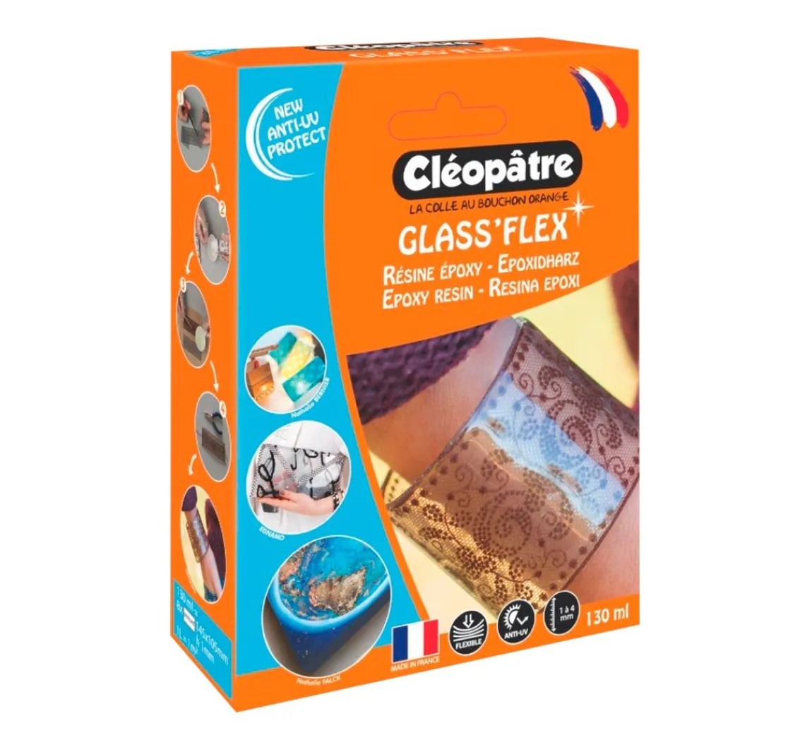 Cléopâtre Epoxid-Überzugsharz "Glass' Flex" 100, 130 ml