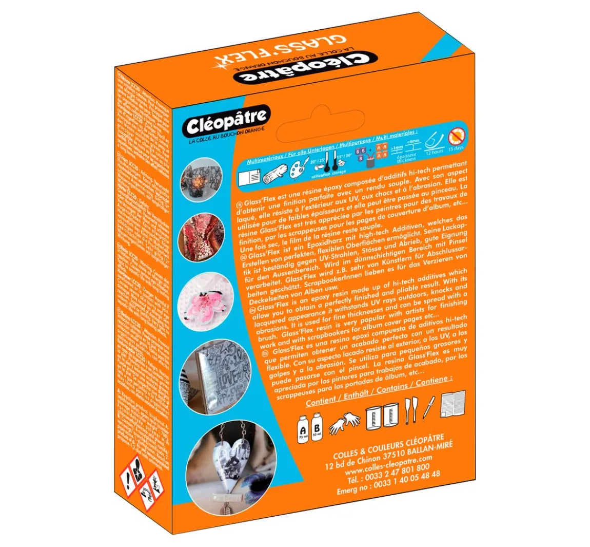 Cléopâtre Epoxid-Überzugsharz "Glass' Flex" 100, 130 ml