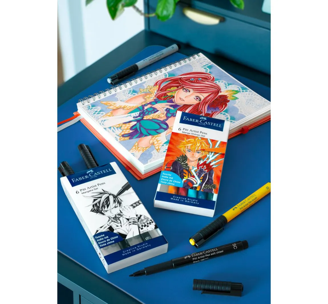 Discount Faber-Castell Pitt Artist Pen Manga Shônen Set, 6 Stifte