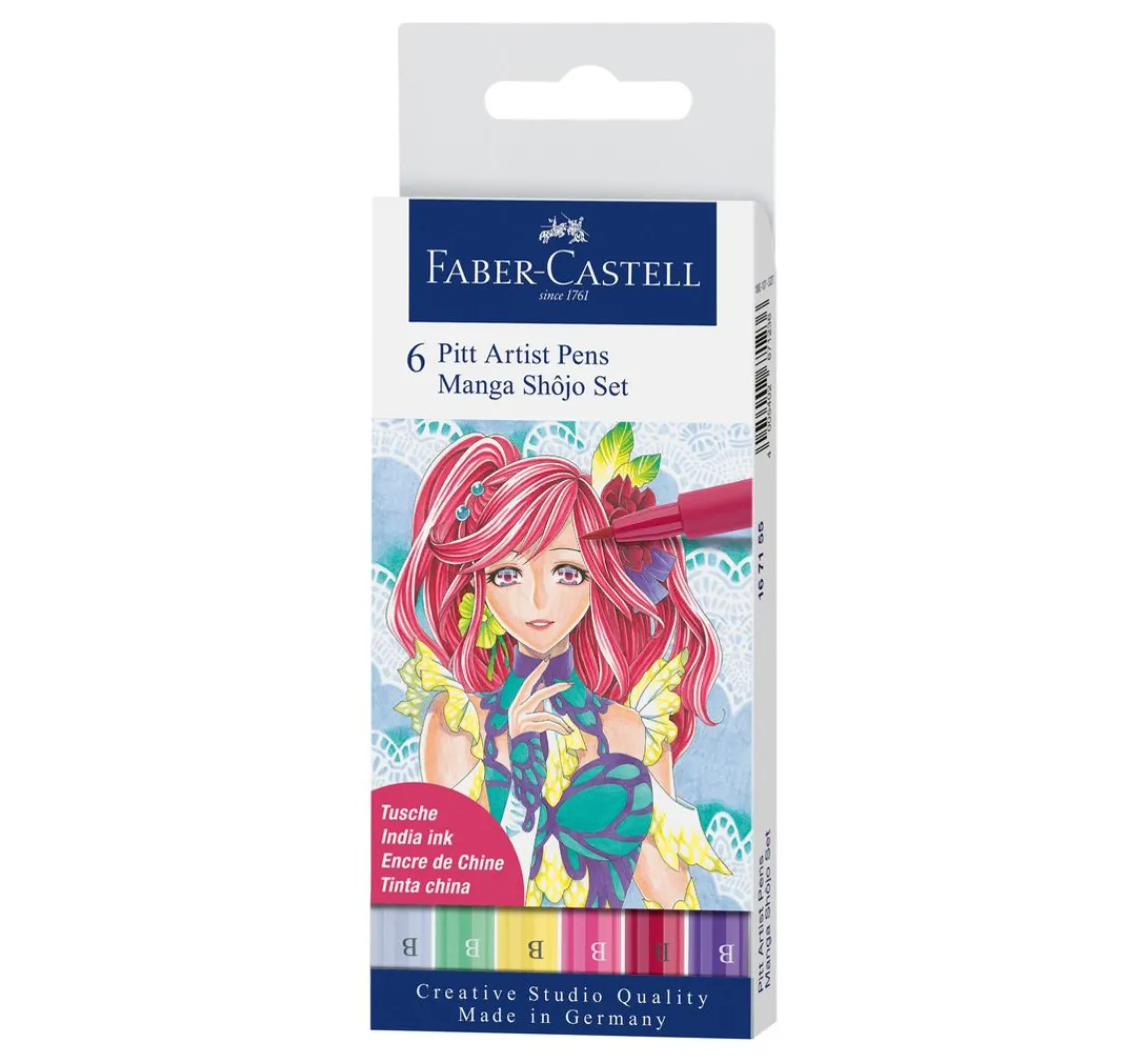 Online Faber-Castell Pitt Artist Pen Manga Shôjo Set, 6 Stifte
