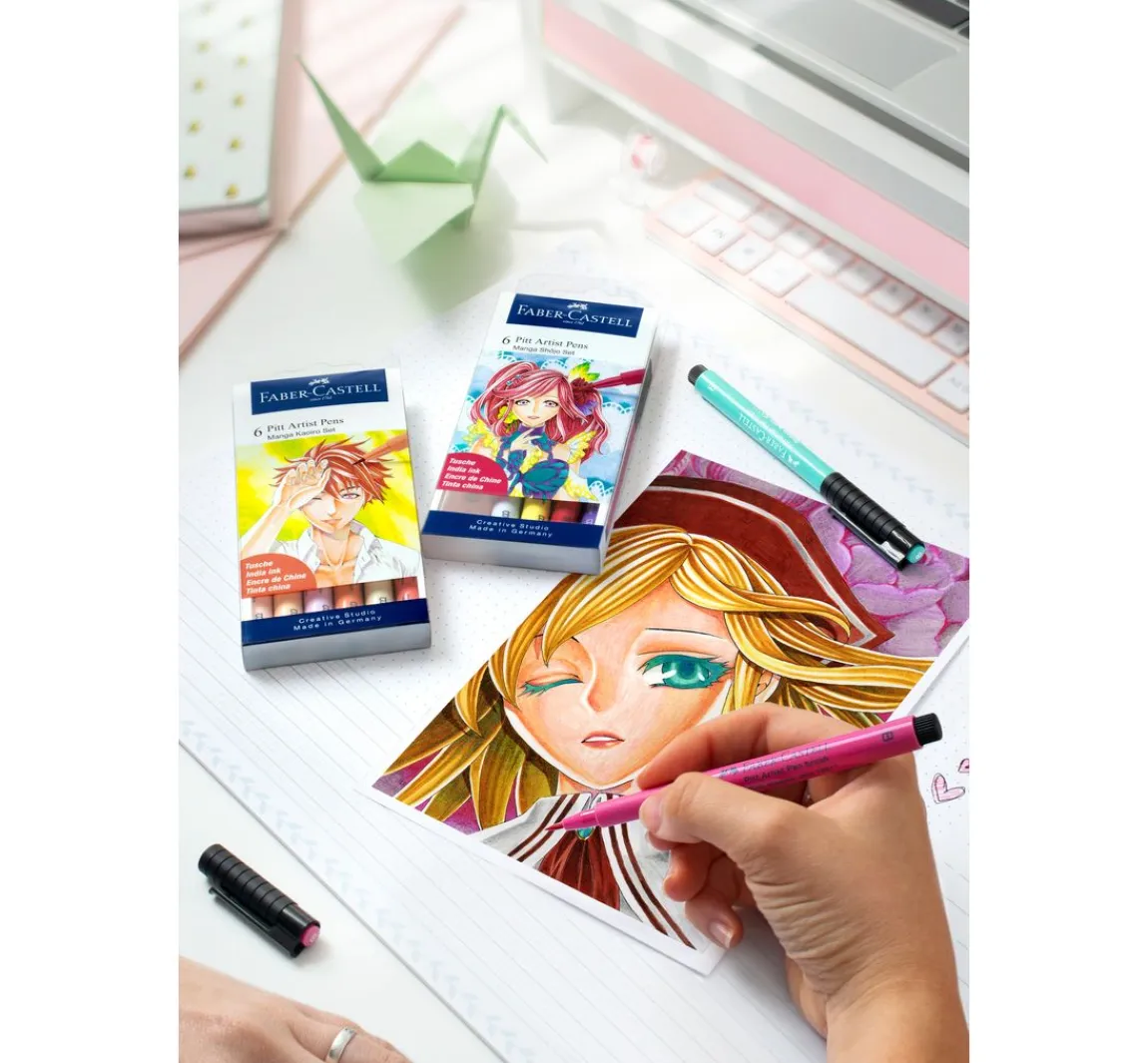 Online Faber-Castell Pitt Artist Pen Manga Shôjo Set, 6 Stifte