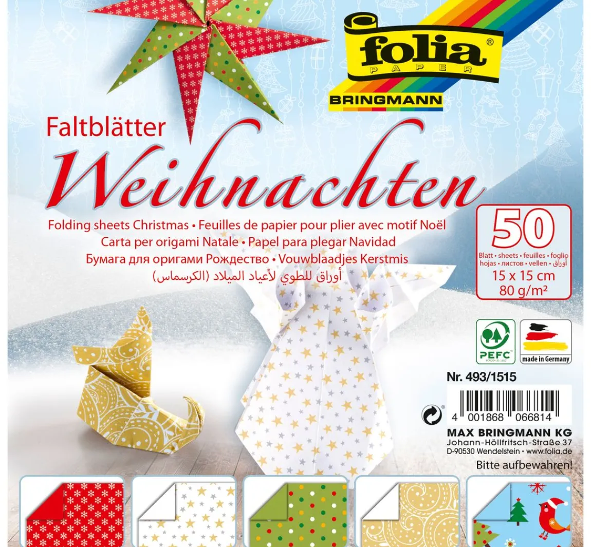 Discount folia Faltblätter "Weihnachten", gemustert