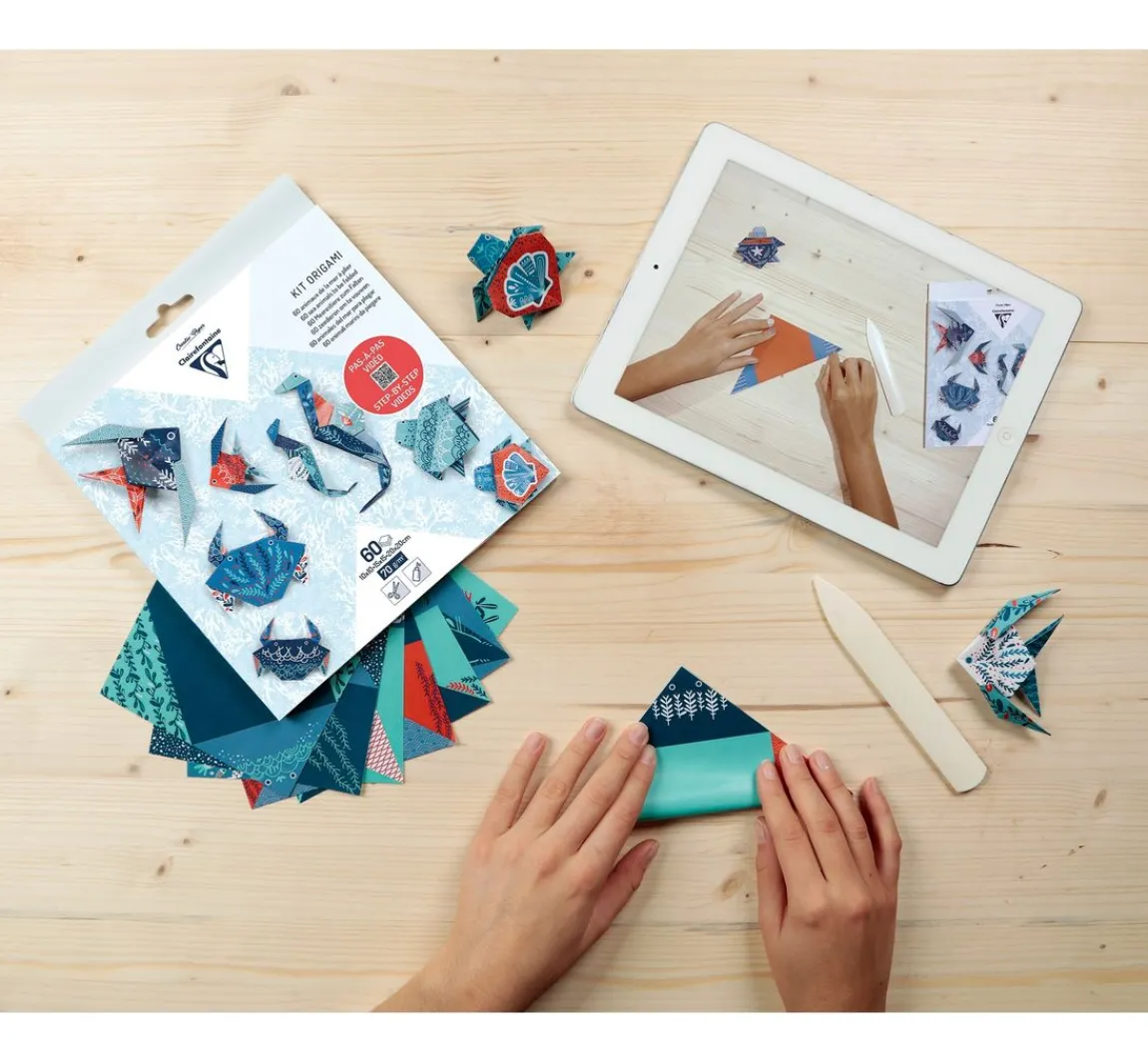 Outlet Clairefontaine Faltpapier-Sortiment "Meerestiere"