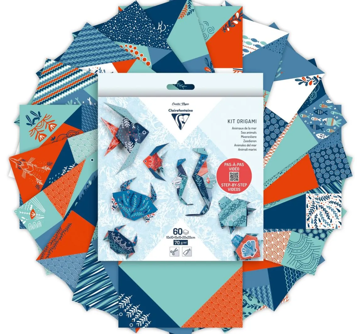 Outlet Clairefontaine Faltpapier-Sortiment "Meerestiere"