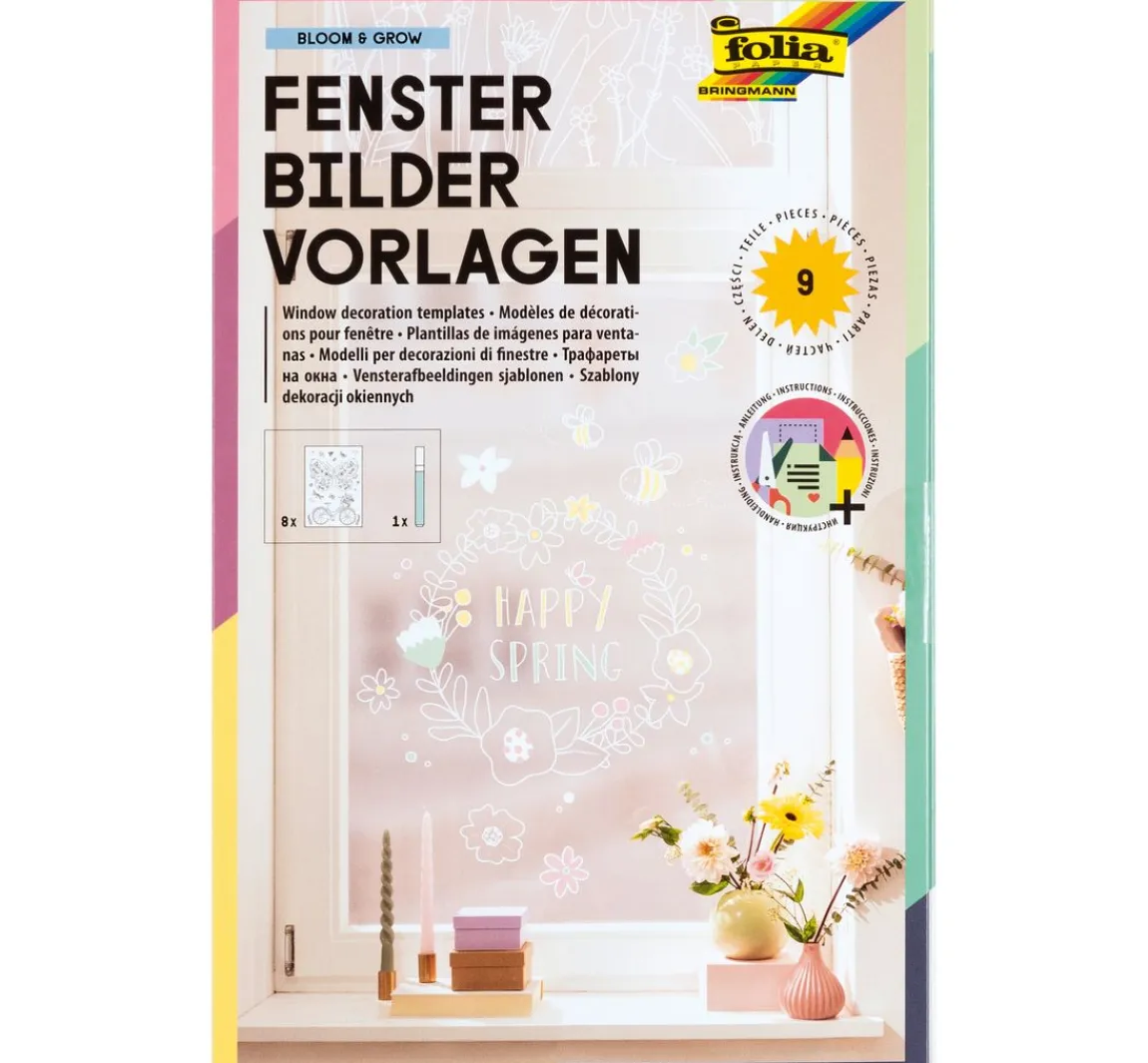 Outlet folia Fensterbilder Vorlagen "Bloom & Grow"