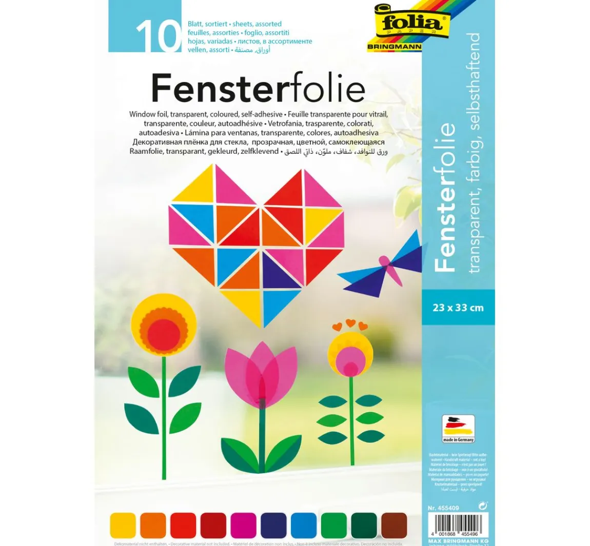 Sale folia Fensterfolie, 10 Farben sortiert