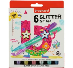 New Bruynzeel Filzstifte "Glitter", 6tlg.