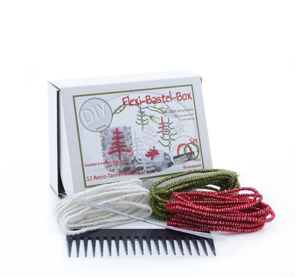 ohne Marke Flexi-Bastel-Box für 12 Retro-Tannenbäume