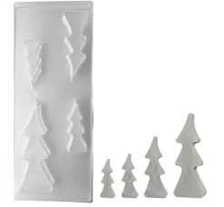 Hot Rayher Gießform "4 Tannenbäume", ca. 8-16 cm