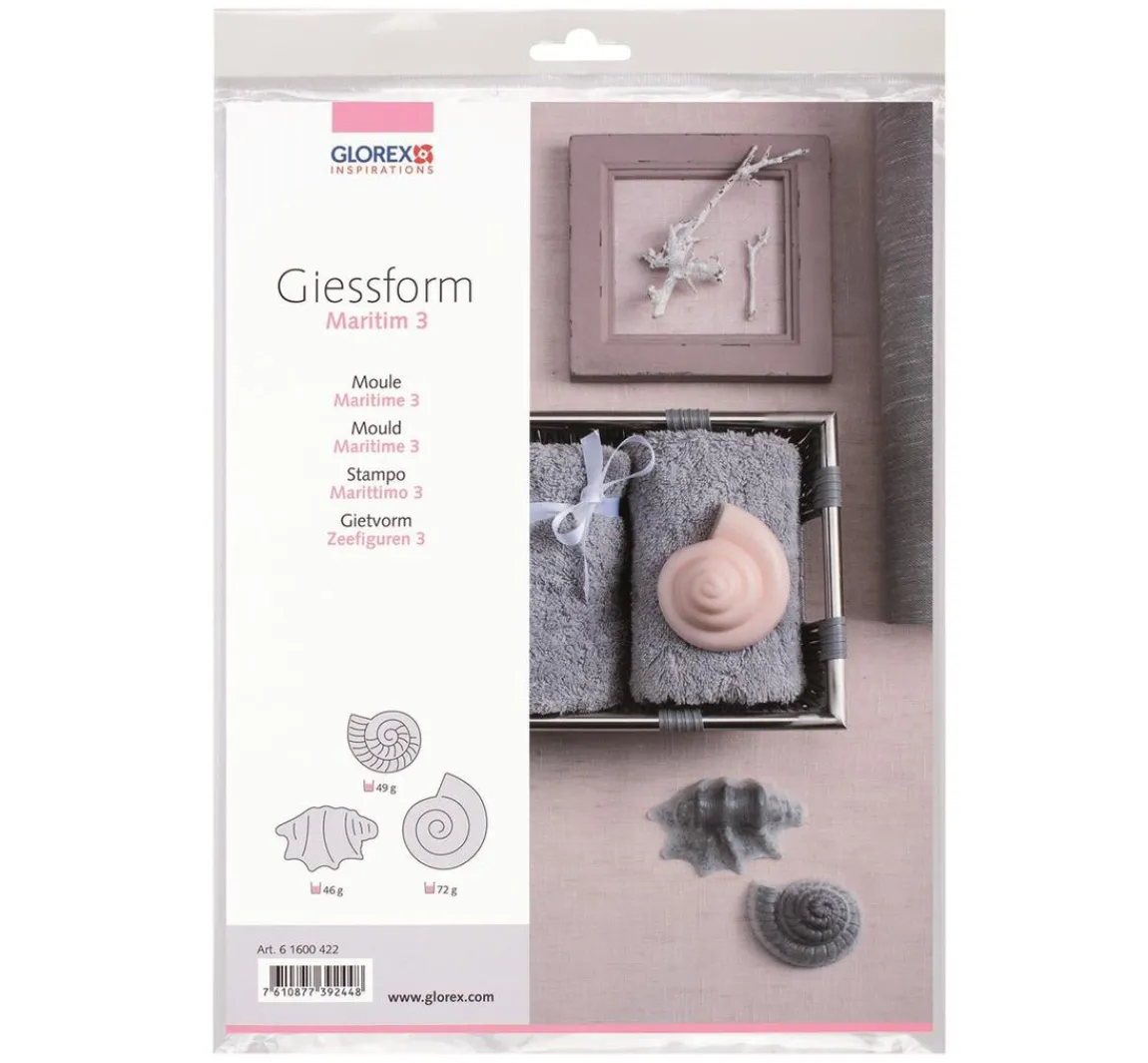 Clearance GLOREX Gießform "Muschel-Trio"