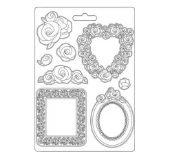 New Stamperia Gießform "Rosen Rahmen"