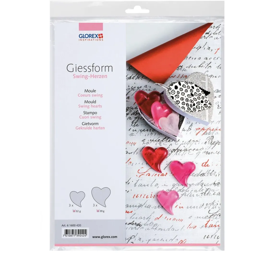 GLOREX Gießform "Swing-Herzen"