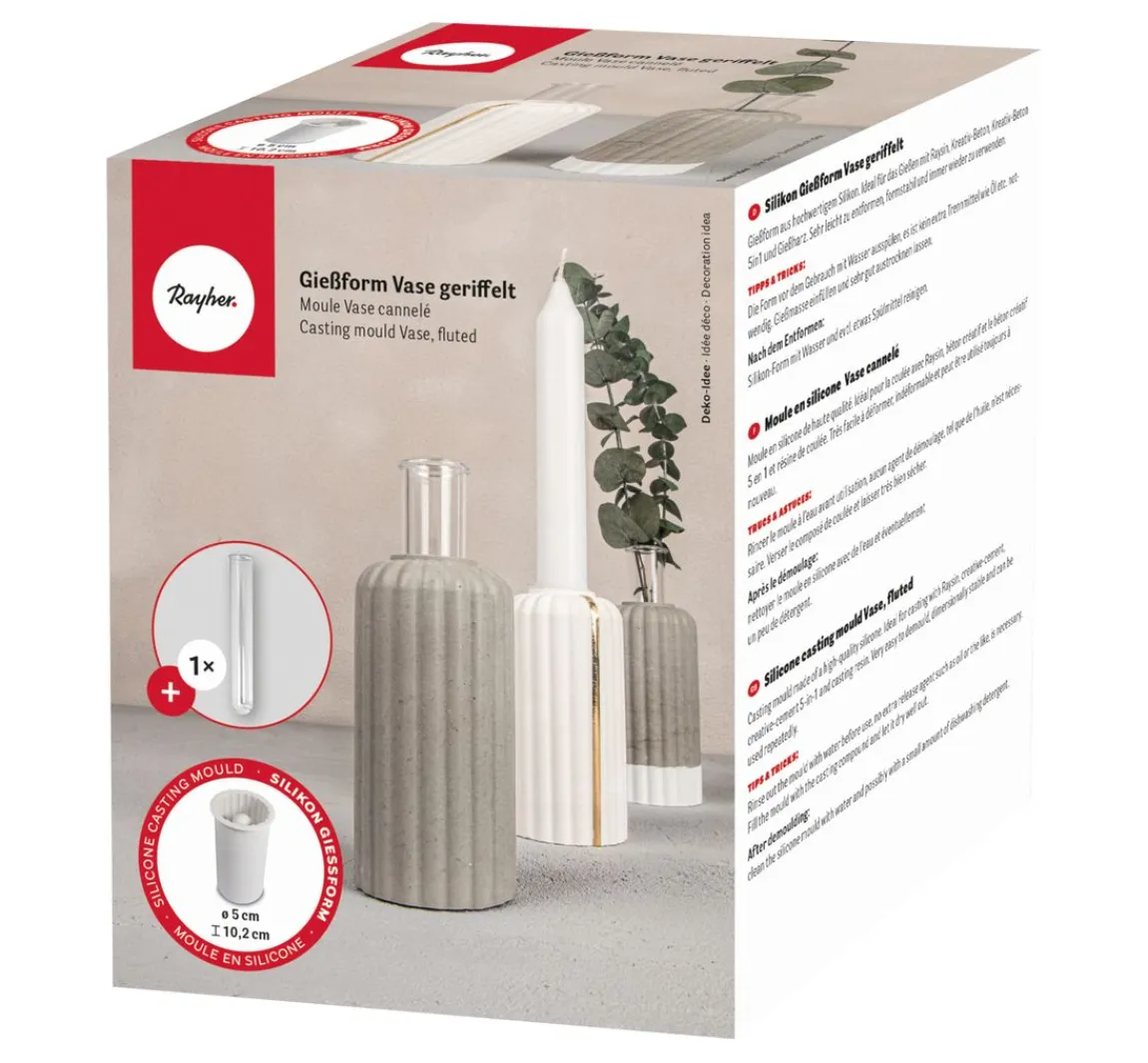 New Rayher Gießform "Vase geriffelt"