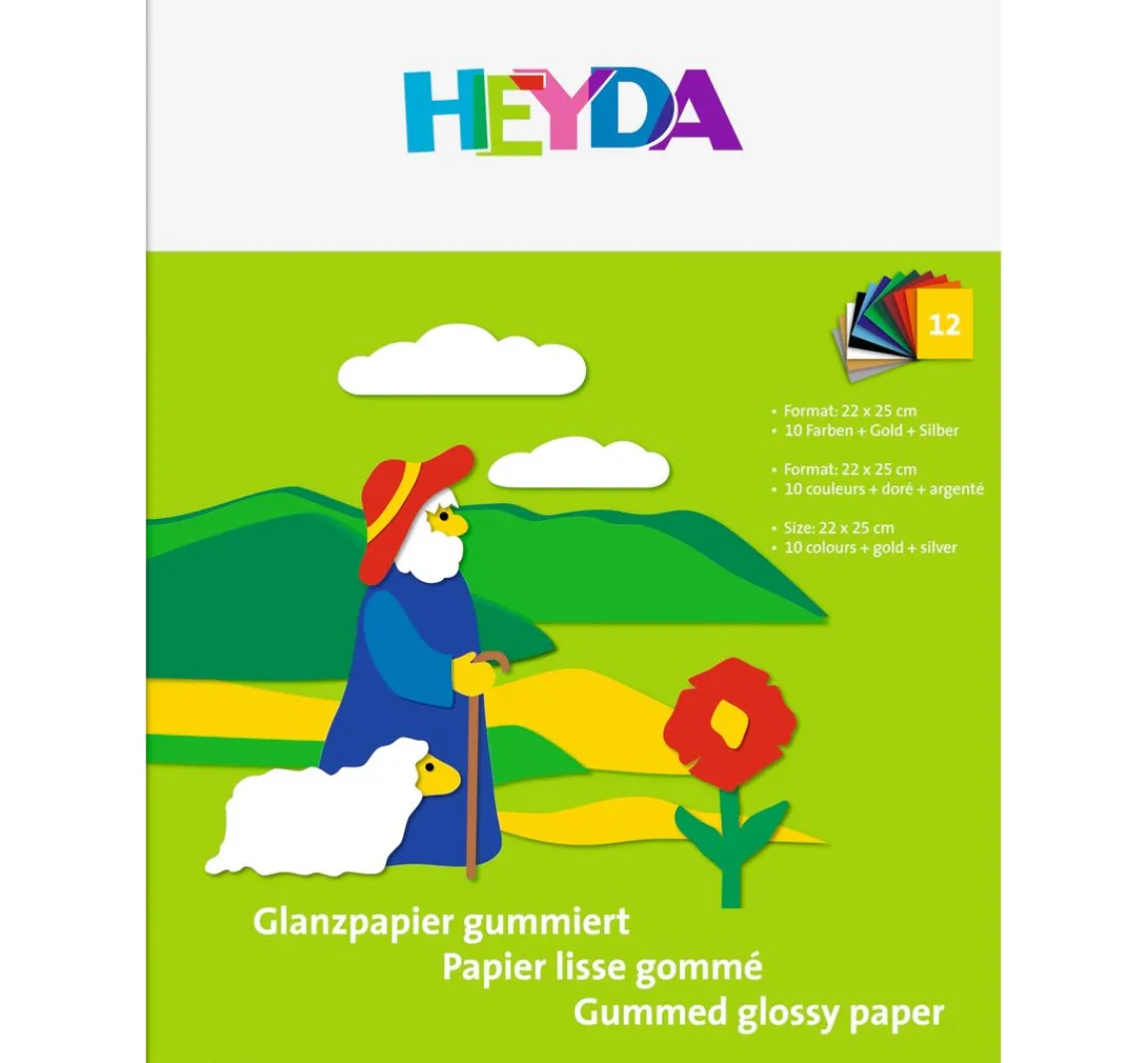 Sale Heyda Glanzpapier-Heft "Farbig sortiert"