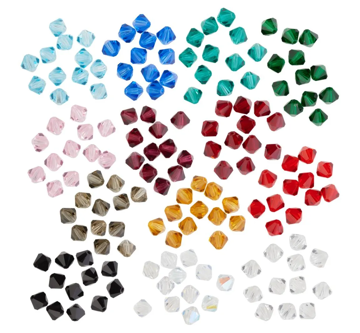 Clearance PRACHT Glasschliffglitzerperlen, 6 mm