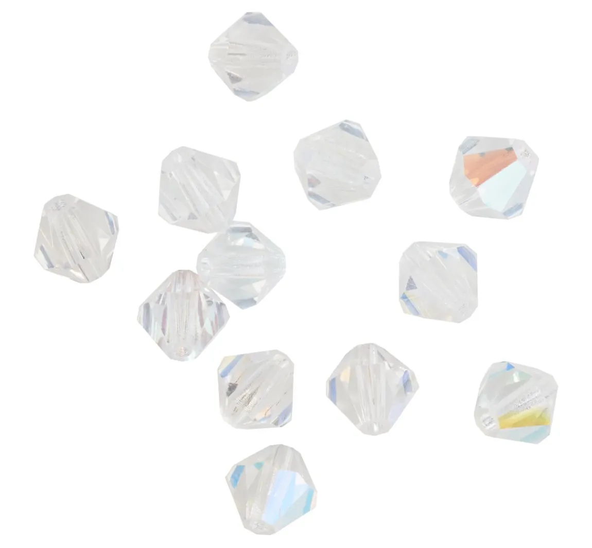 Clearance PRACHT Glasschliffglitzerperlen, 6 mm
