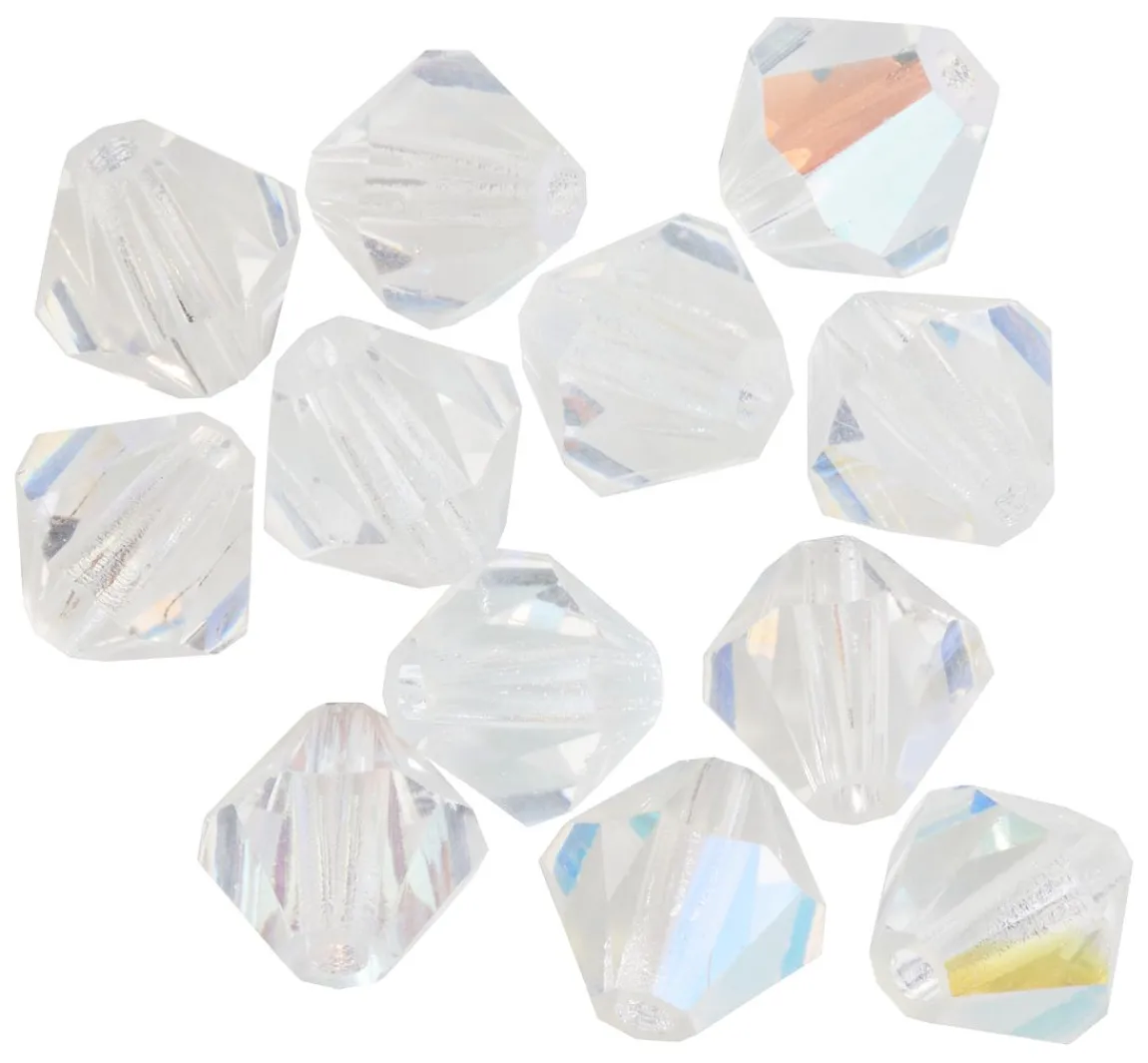 Clearance PRACHT Glasschliffglitzerperlen, 6 mm