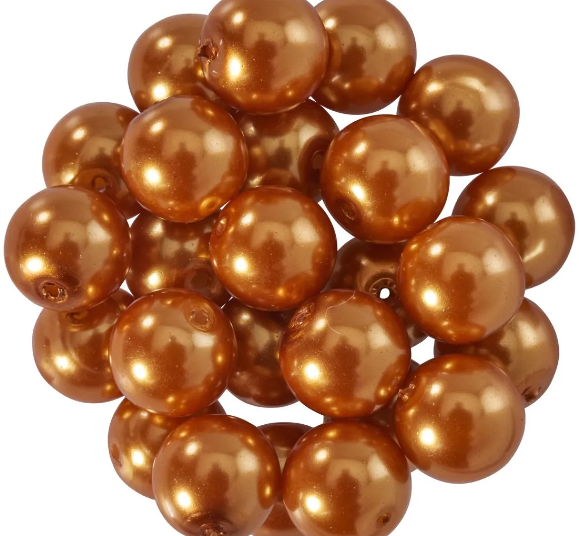 Outlet PRACHT Glaswachsperlen, Ø 8mm, 25Stk., goldgelb (hellorange)