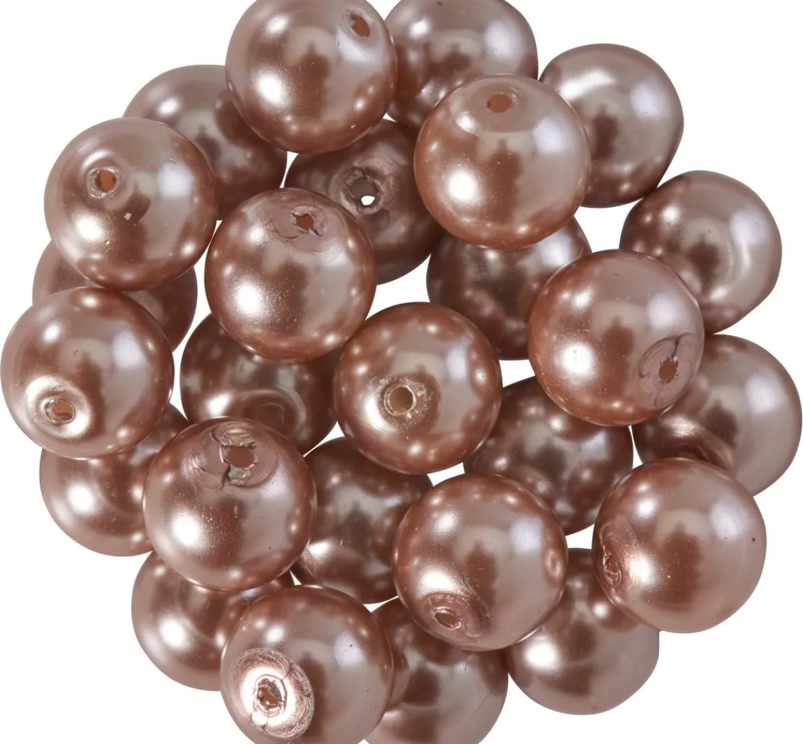 Outlet PRACHT Glaswachsperlen, Ø 8mm, 25Stk., goldgelb (hellorange)