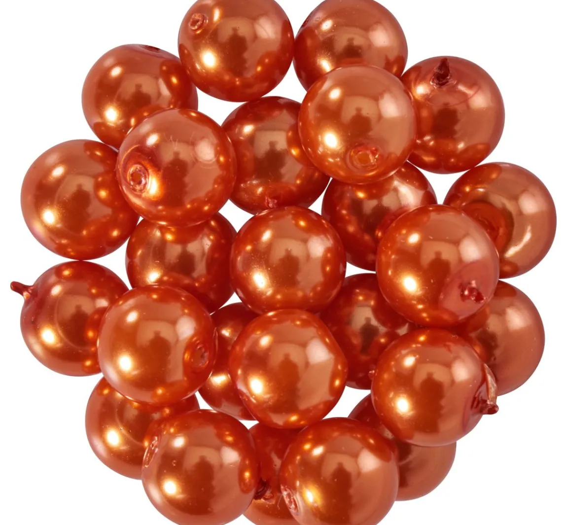 Outlet PRACHT Glaswachsperlen, Ø 8mm, 25Stk., goldgelb (hellorange)