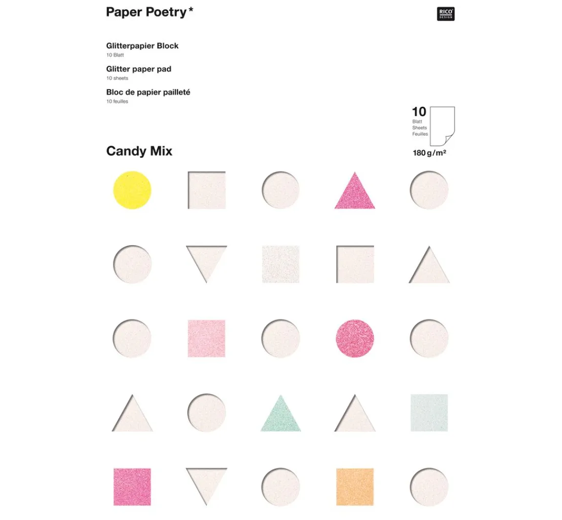Online Rico Design Glitterpapier "Candy Mix"
