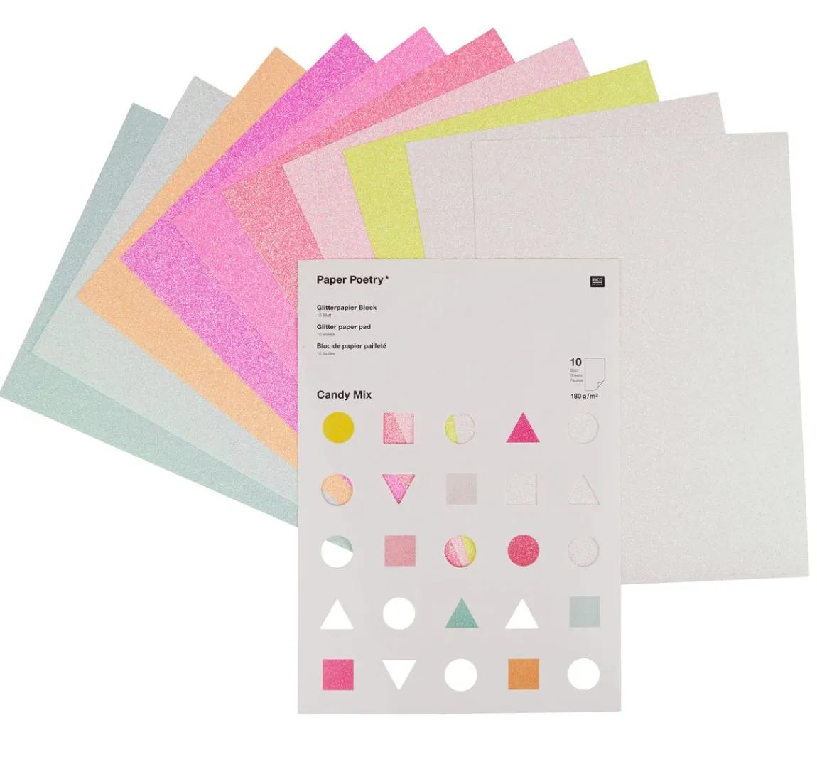 Online Rico Design Glitterpapier "Candy Mix"