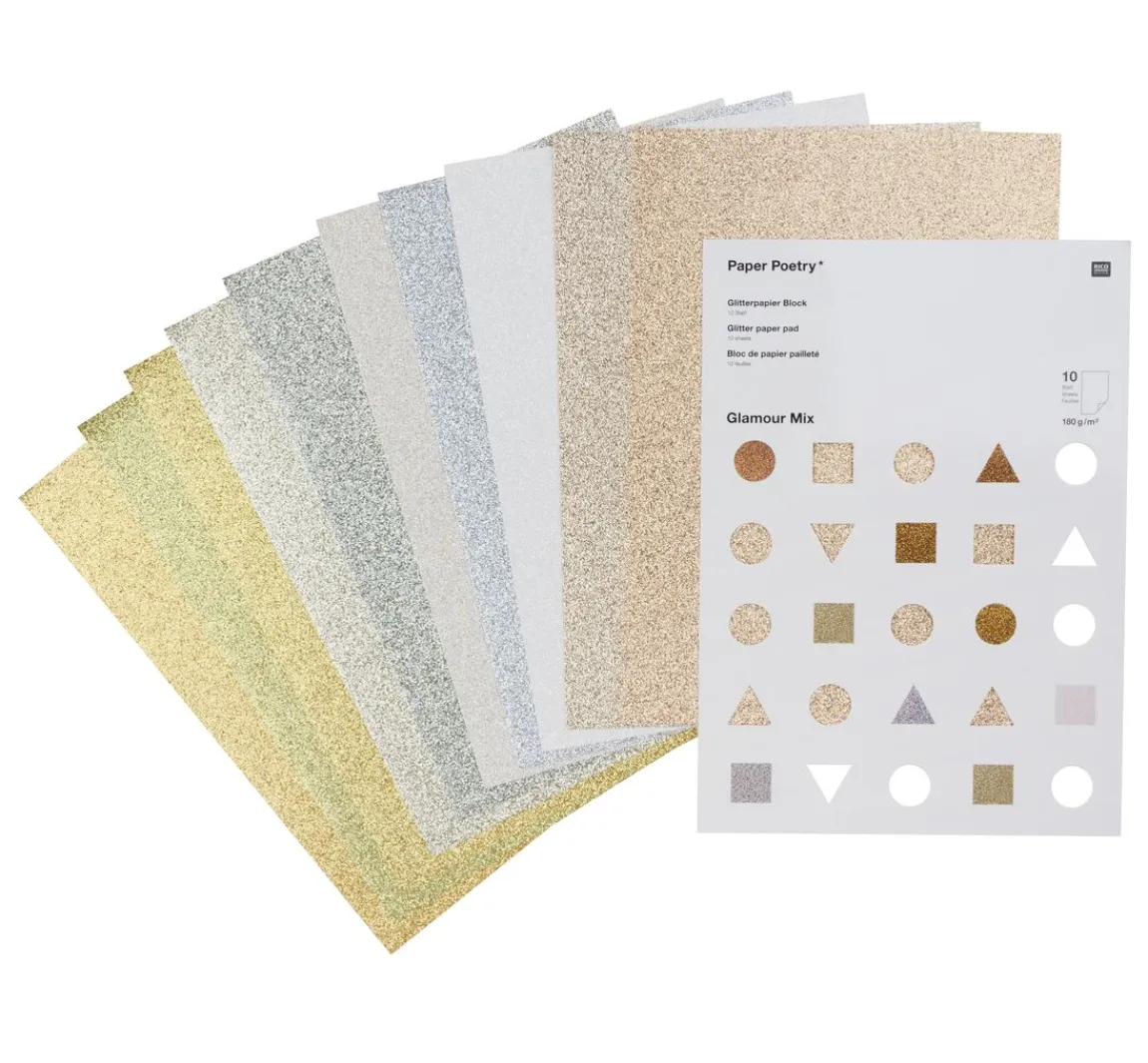 Online Rico Design Glitterpapier "Glamour Mix"