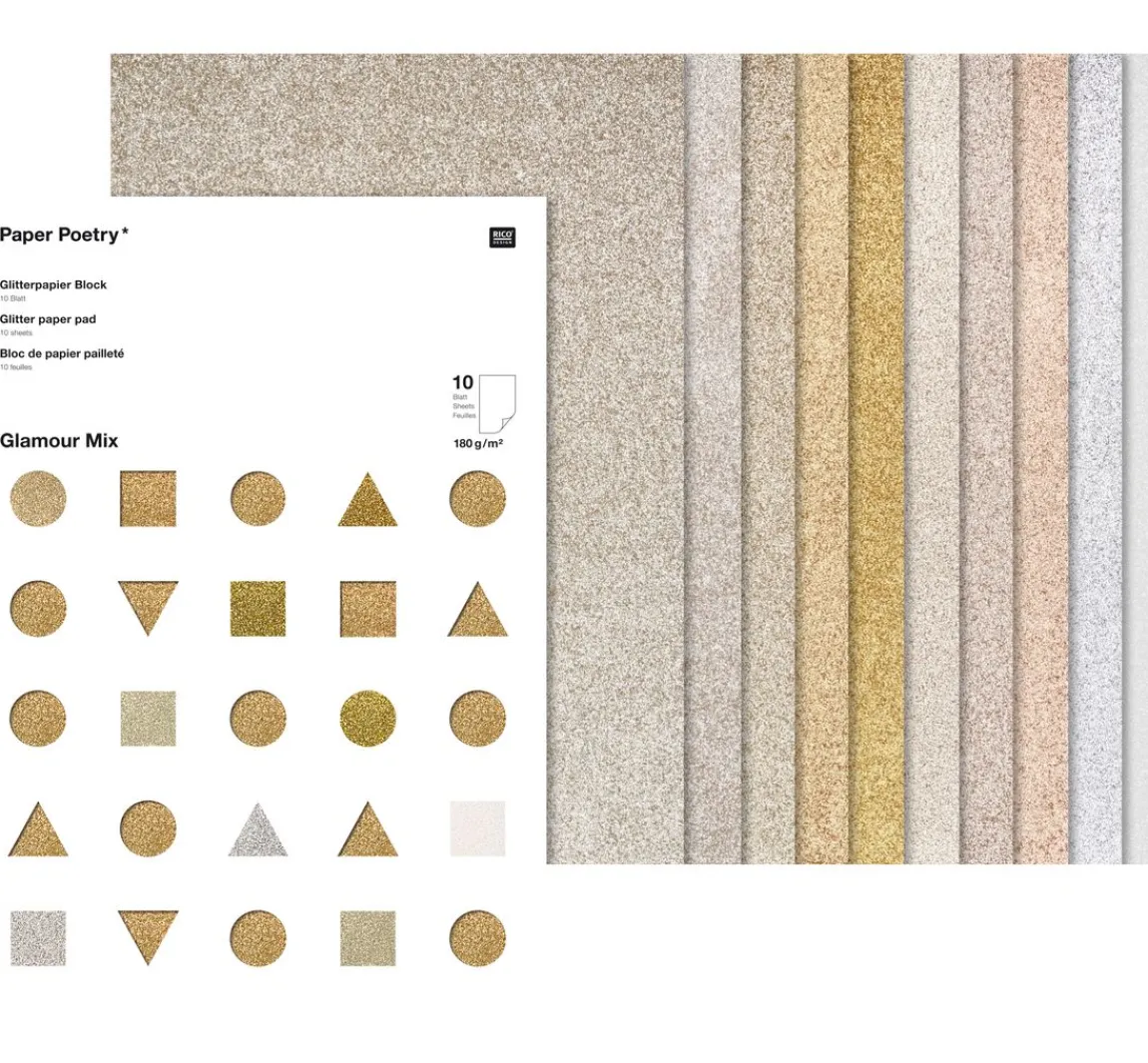 Online Rico Design Glitterpapier "Glamour Mix"