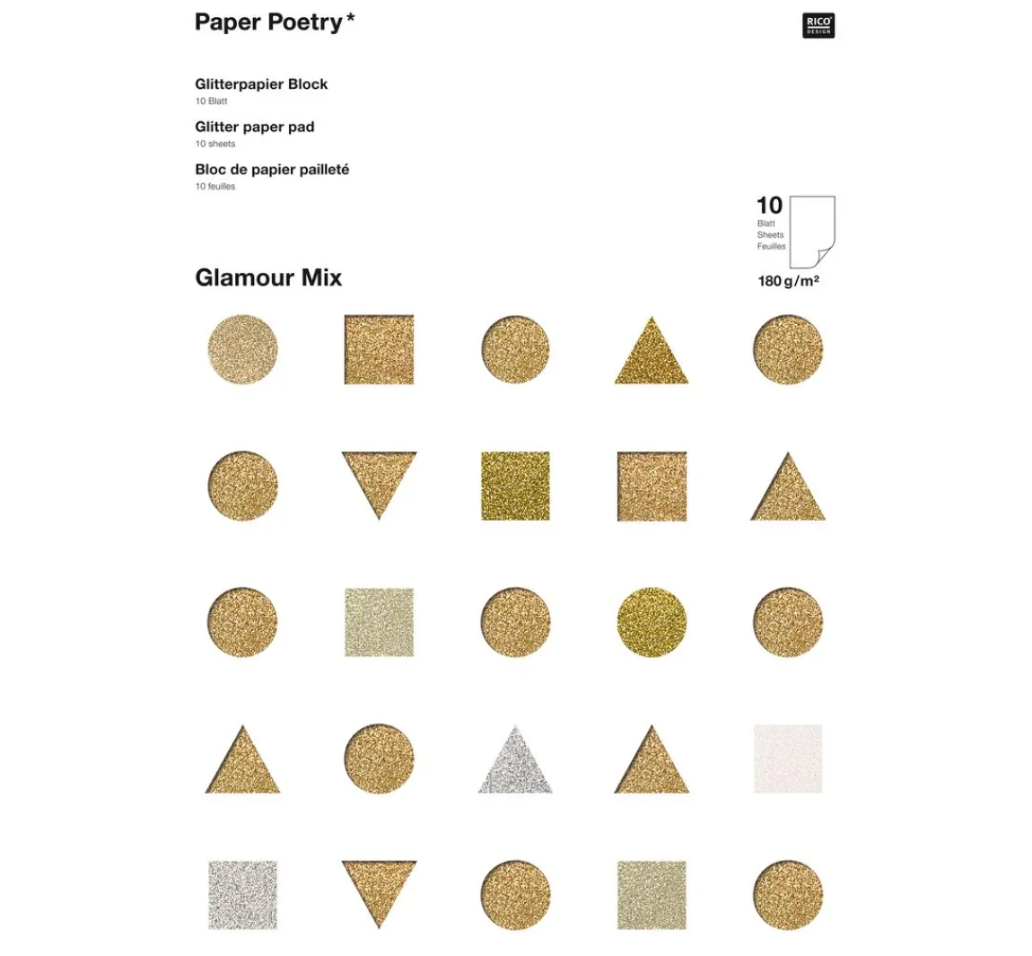 Online Rico Design Glitterpapier "Glamour Mix"