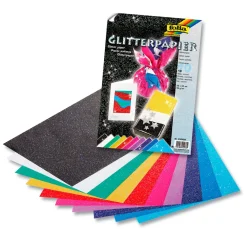 New folia Glitterpapier, 23x33 cm, 10 Blatt farbig sortiert