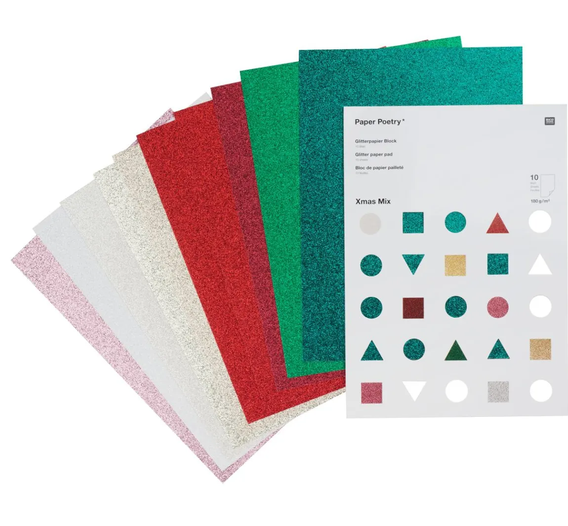 Online Rico Design Glitterpapier "Xmas"