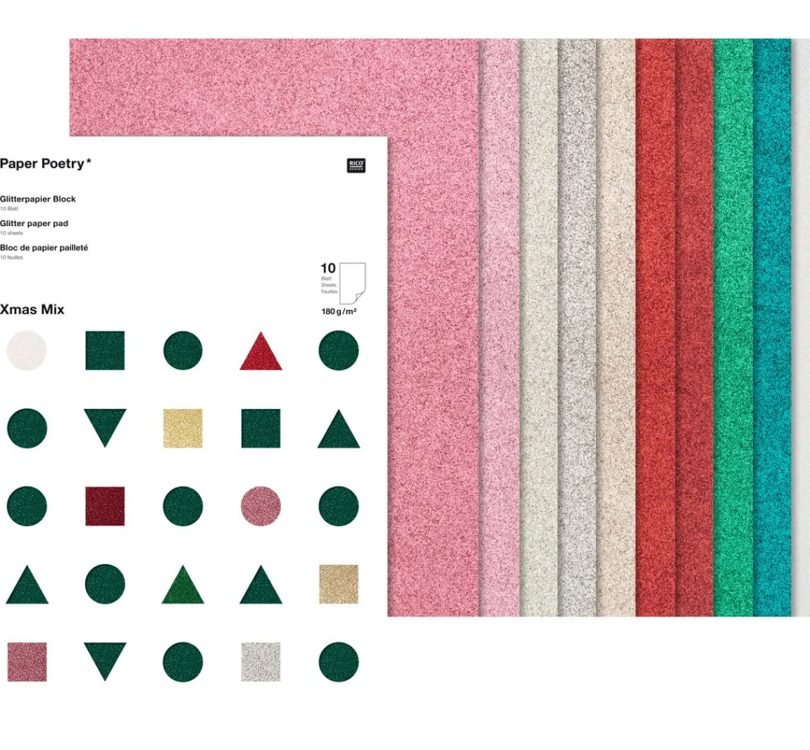 Online Rico Design Glitterpapier "Xmas"