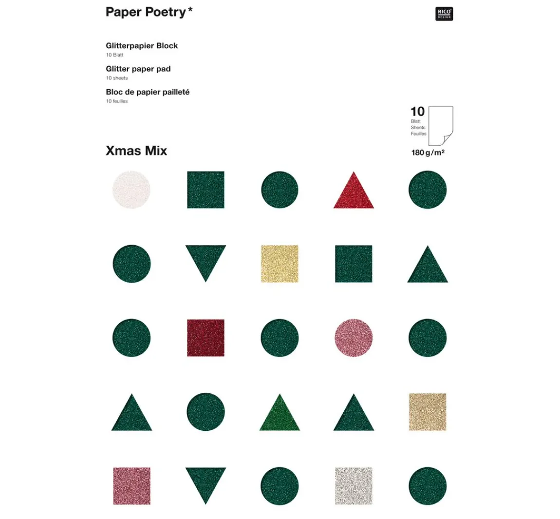 Online Rico Design Glitterpapier "Xmas"