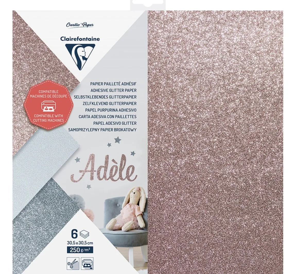 Clairefontaine Glitzerpapier, selbstklebend