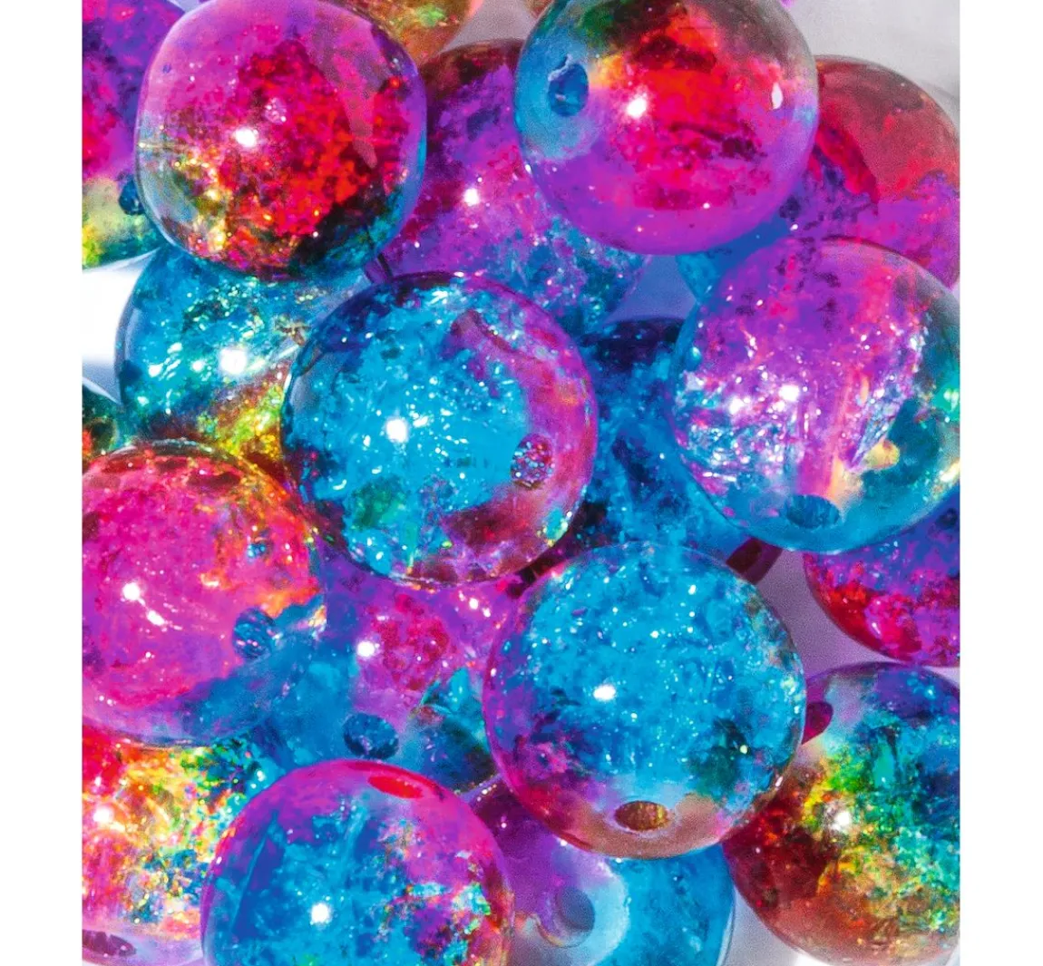Outlet UIT Glitzerperlen, Ø 8 mm, 20 Stück