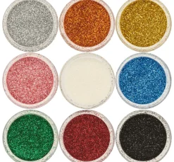 New Cléopâtre Glitzerpulver Farbset, 9 Tigel