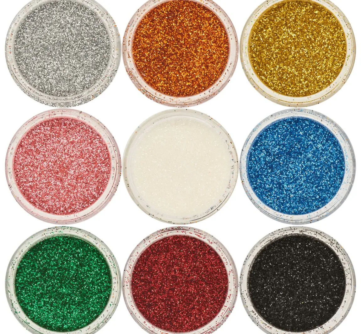 New Cléopâtre Glitzerpulver Farbset, 9 Tigel