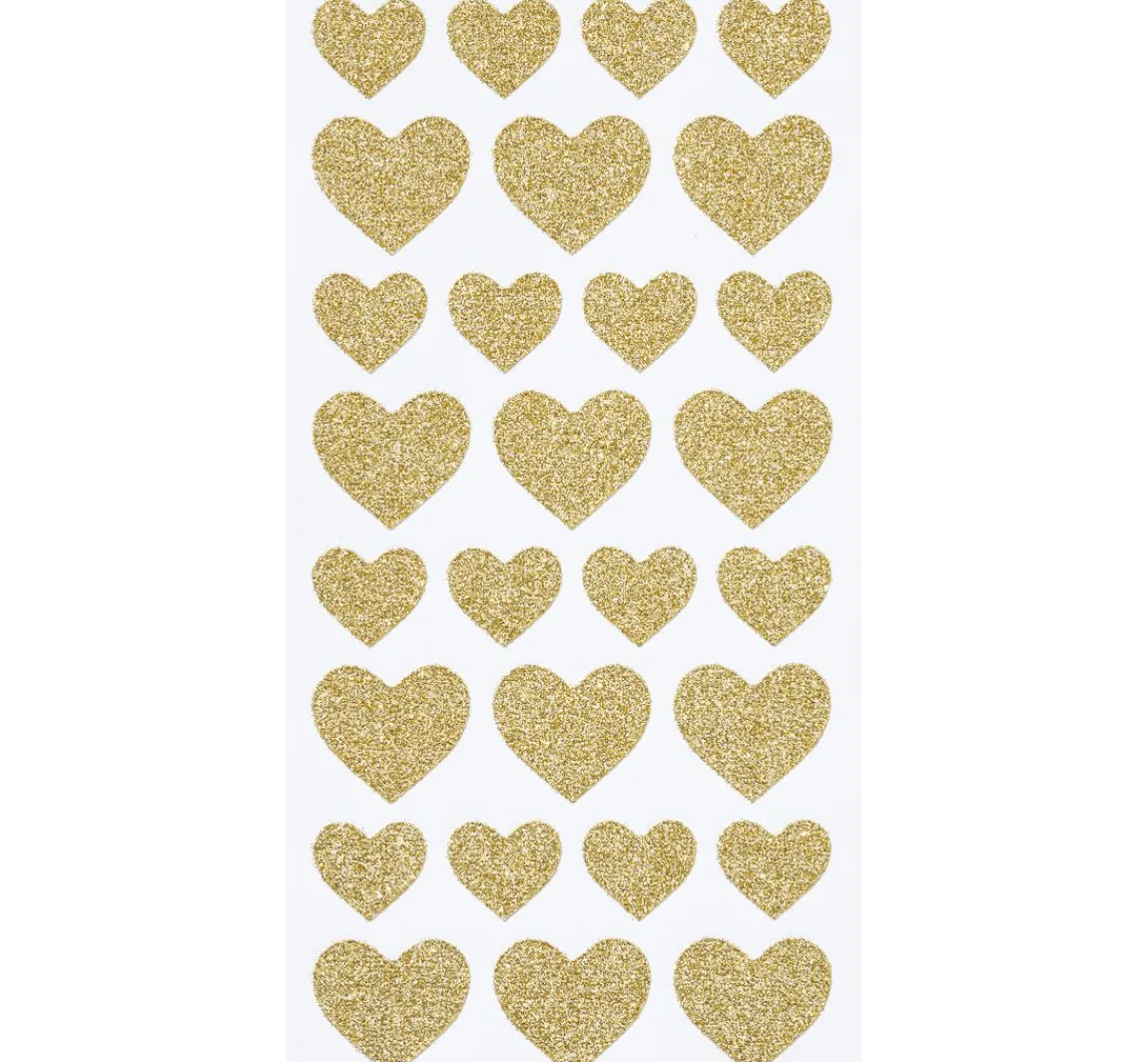Discount HobbyFun Glitzer-Sticker "Herzen"