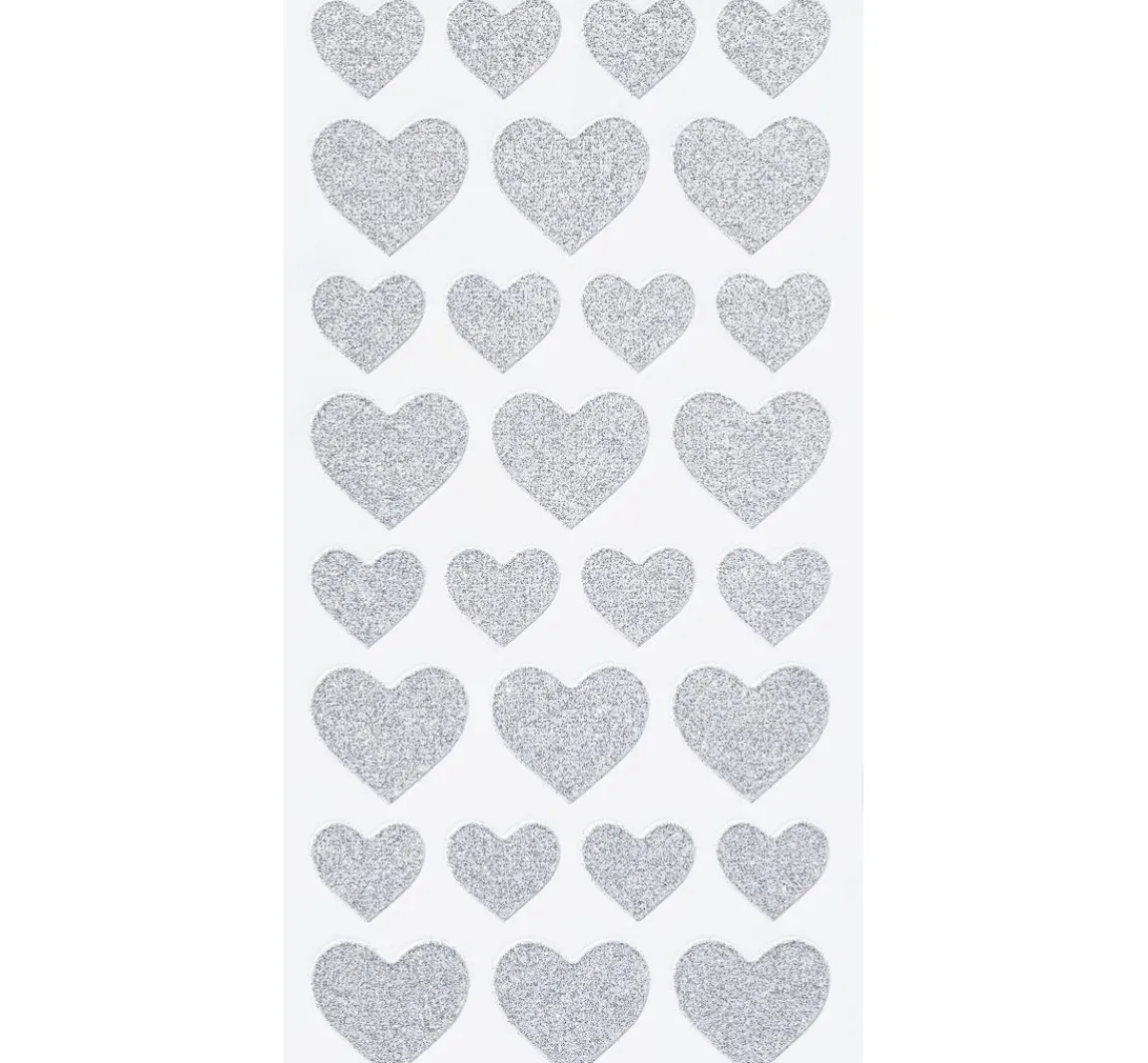 Discount HobbyFun Glitzer-Sticker "Herzen"