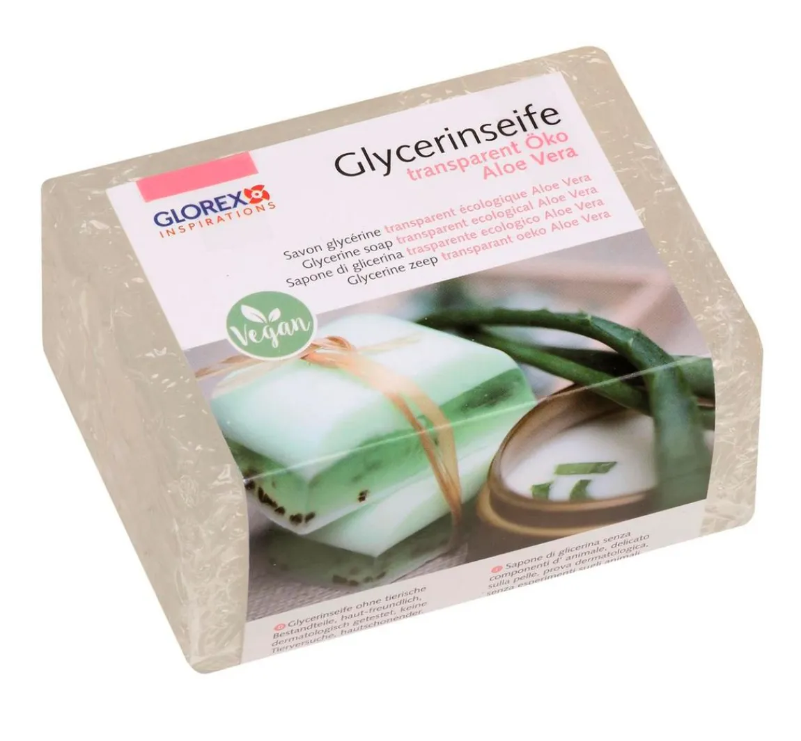 Clearance GLOREX Glycerin Öko-Gießseife "Aloe Vera", transparent