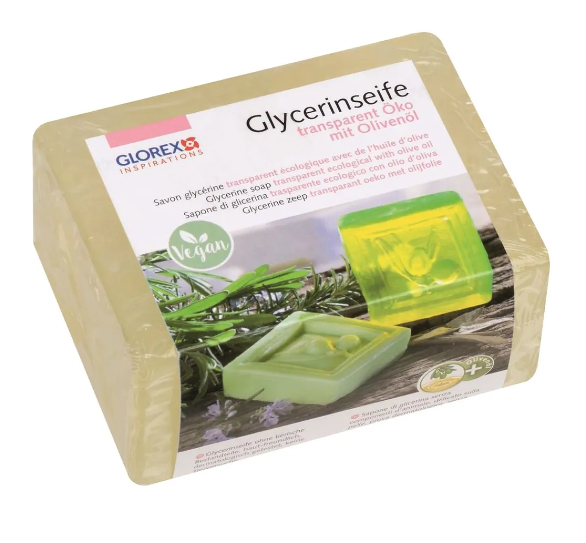Clearance GLOREX Glycerin Öko-Gießseife "Olivenöl", Transparent