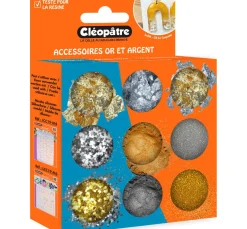 Clearance Cléopâtre Gold Silber Partikelmix, 9 Tiegel