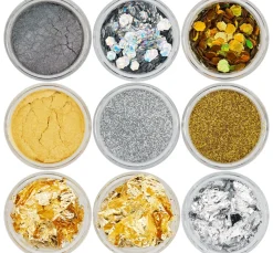 Clearance Cléopâtre Gold Silber Partikelmix, 9 Tiegel
