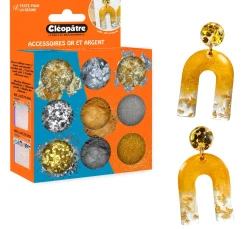 Clearance Cléopâtre Gold Silber Partikelmix, 9 Tiegel